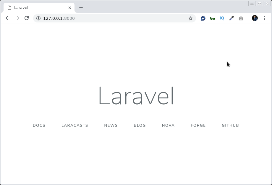 Laravel servidor iniciado